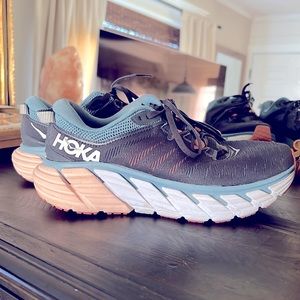 HOKA 8.5 GAVIOTA 3 Blue Pink Sneaker Tennis Shoe Plantar Fasciitis Women